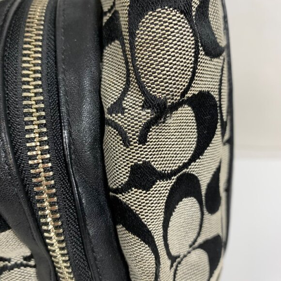 COACH F14934 Cricket Signature Satchel Shoulder Bag Black/Off-White + Hang Tag - Picture 6 of 15